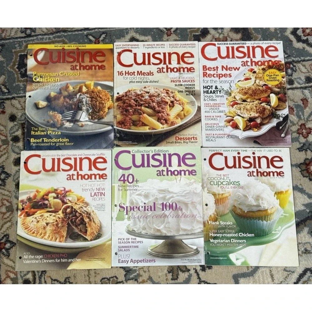 Cuisine at Home Food Magazine Lot of 6 Issues Variety Lots of Recipes Ephemera